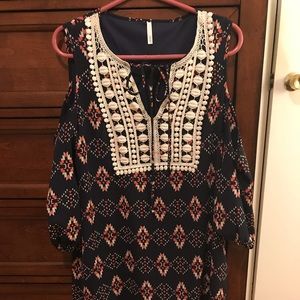 Cold shoulder bohemian dress